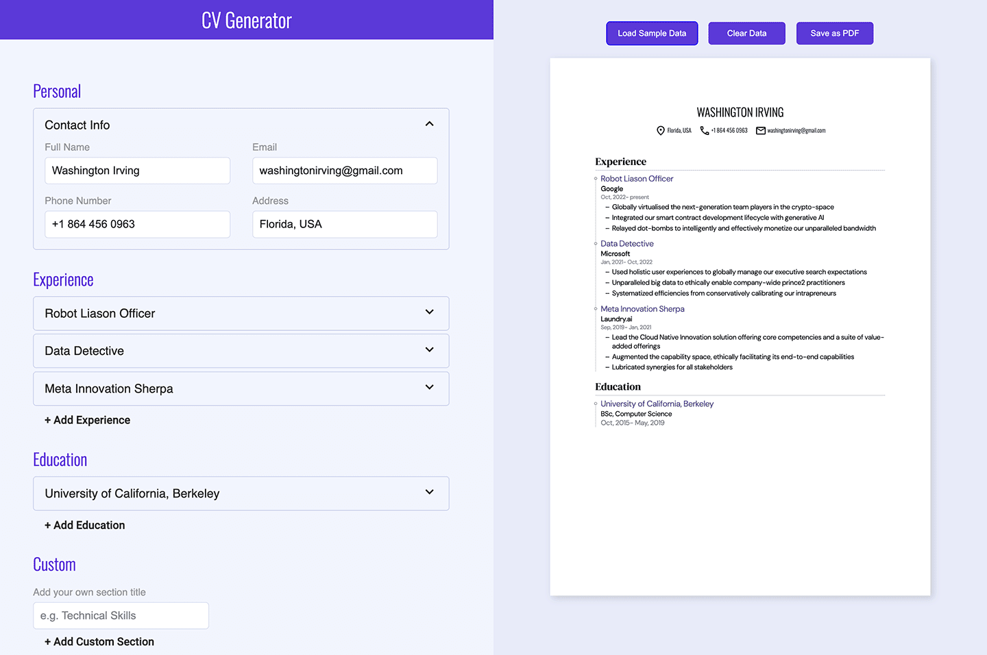 CV Generator